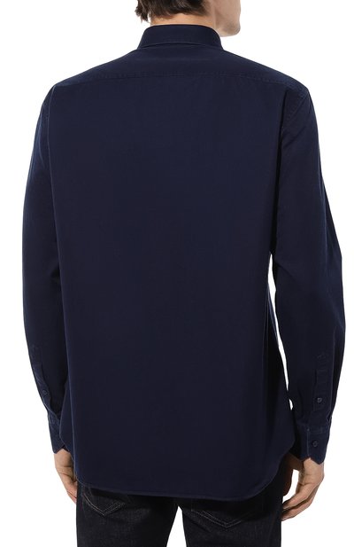 Хлопковая рубашка STEFANO RICCI темно-синего цвета по цене 99450 руб., арт. MC007636/EX2808, фото 4 Хлопковая рубашка STEFANO RICCI, арт. MC007636/EX2808, фото 4