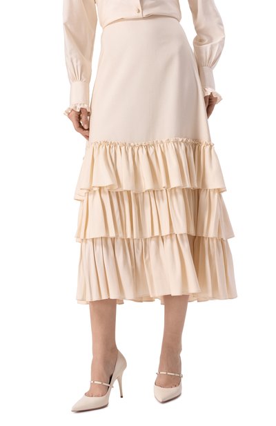 Шелковая юбка VALENTINO, арт. 6B3RACM690G, фото 3