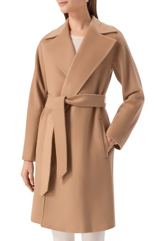 Шерстяное пальто Max Mara Studio DRAVENNA Бежевый  DRAVENNA Фото 3