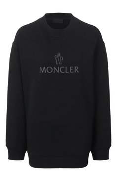 Женский хлопковый свитшот MONCLER GRENOBLE черного цвета, арт. 8G00018/899WD | Фото 1 (Материал внешний: Хлопок; Длина (для топов): Стандартные; Рукава: Длинные; Стили: Кэжуэл; Женское Кросс-КТ: Свитшот-одежда)