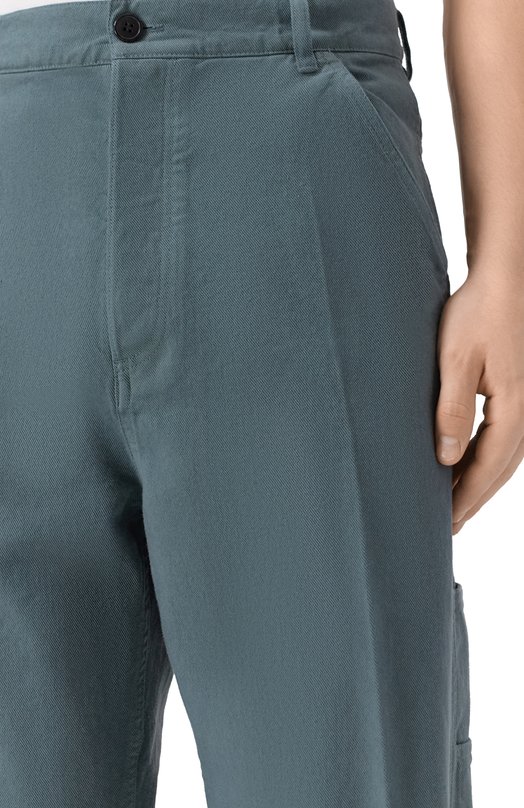 Хлопковые брюки Dries Van Noten 020934-2043-506 Голубой  020934-2043-506 Фото 5