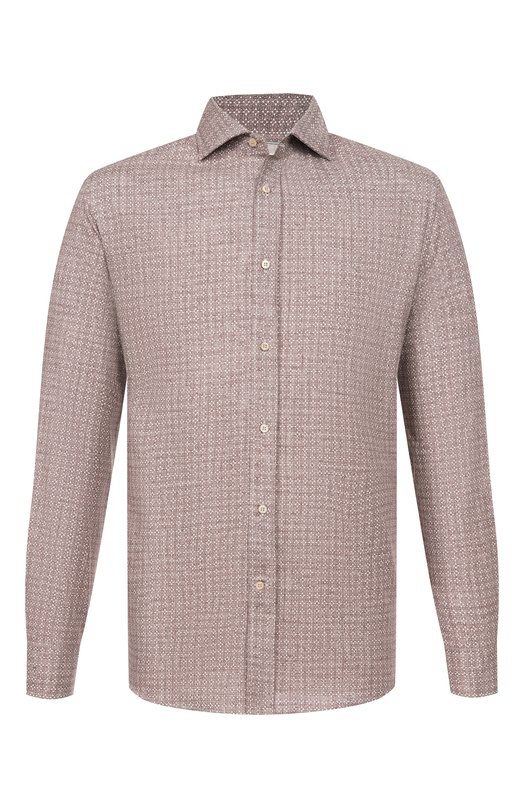 Хлопковая рубашка Brunello Cucinelli MA6910627 Коричневый MA6910627