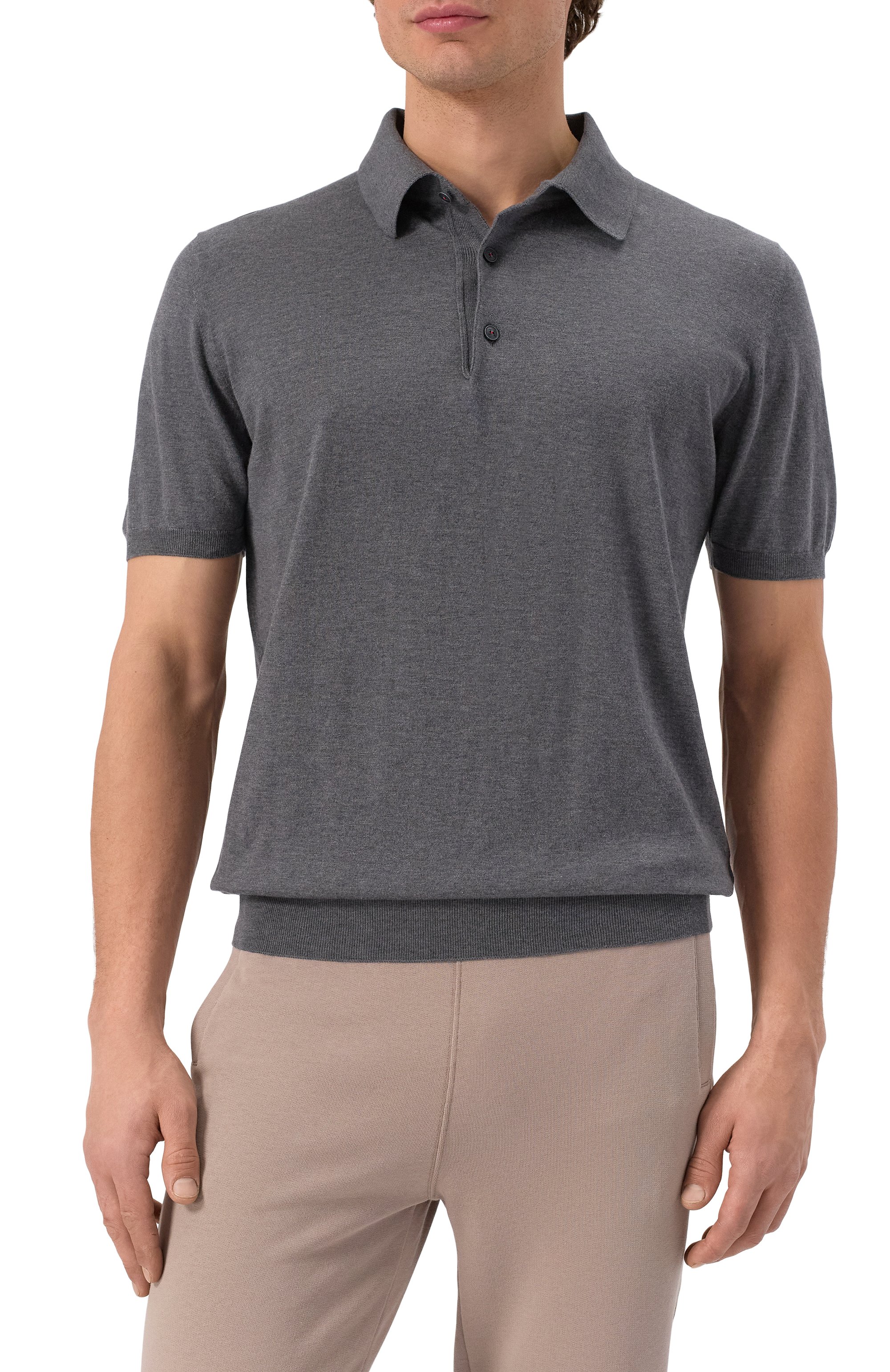 Хлопковое поло KITON темно-серого цвета по цене 115500 руб., арт. UMKXX33K284, фото 3 Хлопковое поло KITON, арт. UMKXX33K284, фото 3