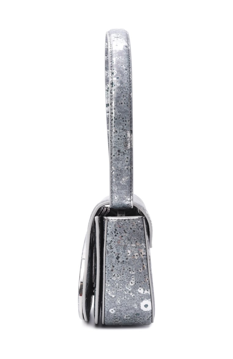 Женская сумка 1dr DIESEL серебряного цвета, арт. X08396/P8037 | Фото 4 (Размер: mini; Ремень/цепочка: На ремешке; Материал: Экокожа)