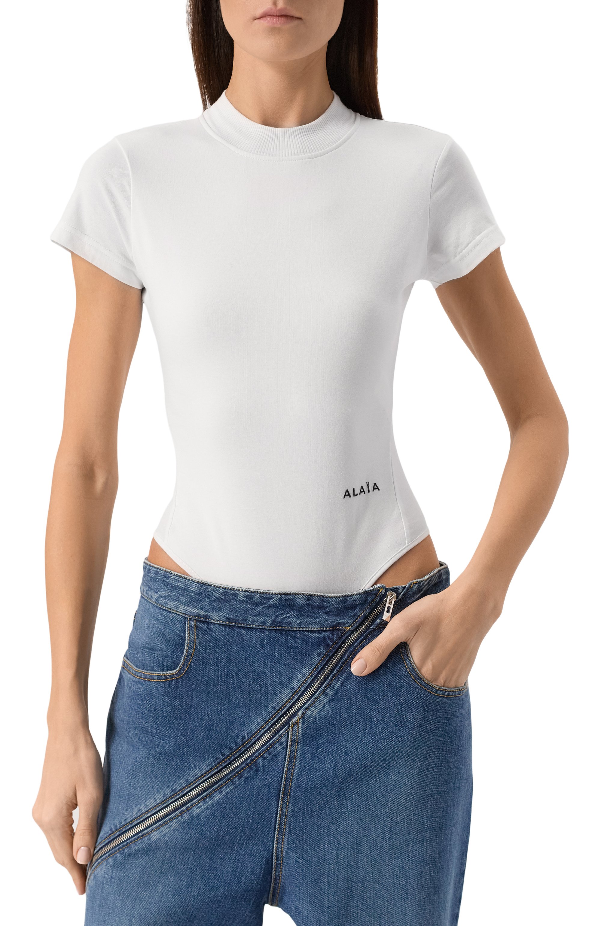 Хлопковое боди ALAIA, арт. AA9B0354J065A, фото 3