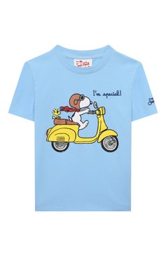 Детская хлопковая футболка MC2 SAINT BARTH голубого цвета, арт. STBK/TSHIRT B0Y/05743D | Фото 1 (Тематический товар: Peanuts; Рукава: Короткие; Материал сплава: Проставлено; Материал внешний: Хлопок; Мальчики Кросс-КТ: Футболка-одежда; Драгоценные камни: Проставлено)