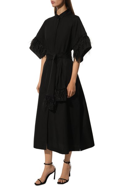 Хлопковое платье с отделкой перьями TEGIN, арт. SD2375-01, фото 3