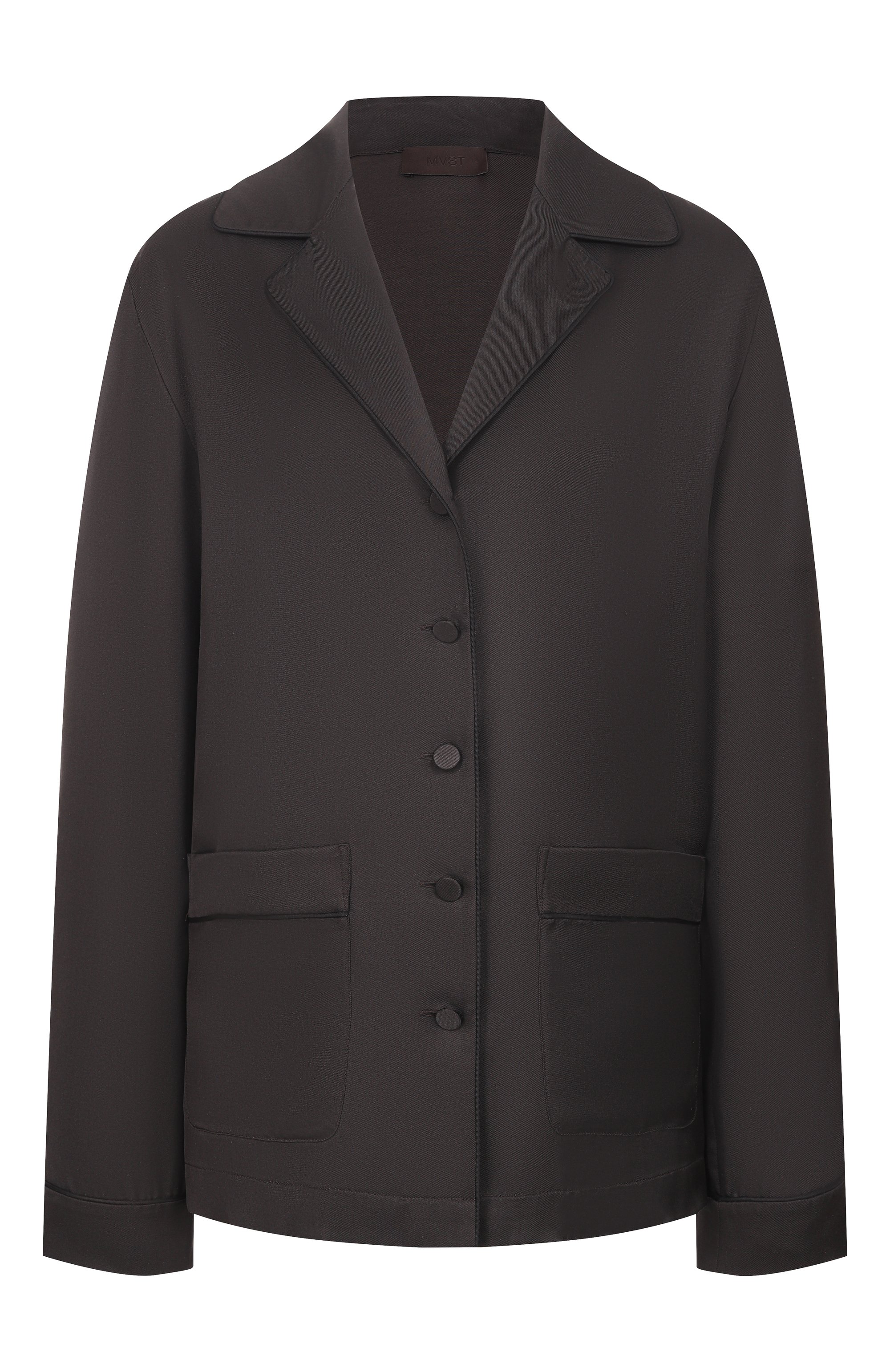 Шелковая рубашка MVST темно-коричневого цвета по цене 165500 руб., арт. M26.2PW.B017/F138, фото 1 Шелковая рубашка MVST, арт. M26.2PW.B017/F138, фото 1