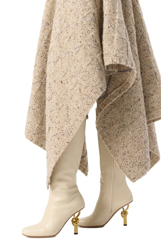 Кожаные сапоги Knot Bottega Veneta 811667 V4BH0 Кремовый  811667 V4BH0 Фото 3