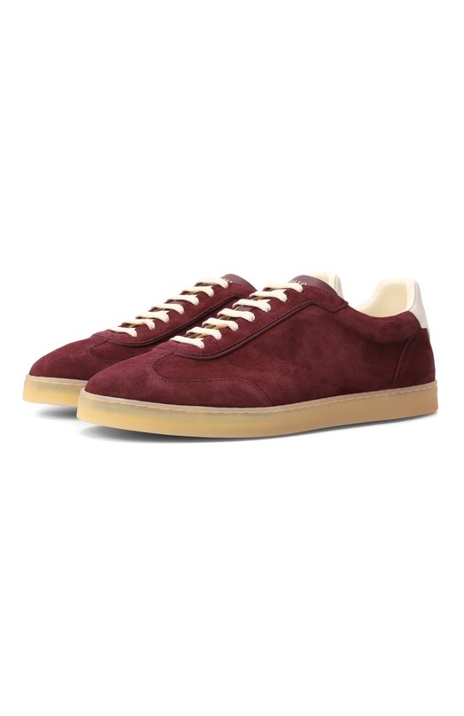 Замшевые кеды Brunello Cucinelli MZUSGGJ336 Бордовый MZUSGGJ336