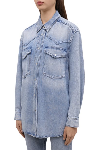 Джинсовая рубашка ISABEL MARANT ETOILE голубого цвета по цене 41200 руб., арт. CH0801-22P021E/TANIAMI, фото 3 Джинсовая рубашка ISABEL MARANT ETOILE, арт. CH0801-22P021E/TANIAMI, фото 3