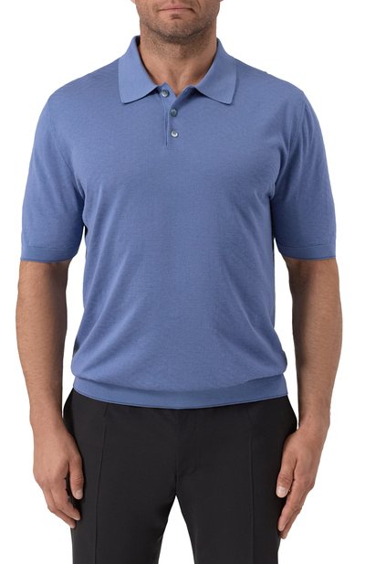 Поло из шелка и хлопка ZILLI голубого цвета по цене 164500 руб., арт. KBP002M0164VFAF00/62, фото 3 Поло из шелка и хлопка ZILLI, арт. KBP002M0164VFAF00/62, фото 3