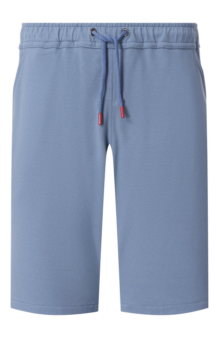 Мужские хлопковые шорты KITON голубого цвета, арт. UPSH0RTH0805280 | Фото 1 (Материал внешний: Хлопок; Длина Шорты М: Ниже колена; Принт: Без принта; Случай: Повседневный; Стили: Спорт-шик; Детали: Без декора; Автоматизация состава: Проставлено; Автоматизация ТО: Проставлено)
