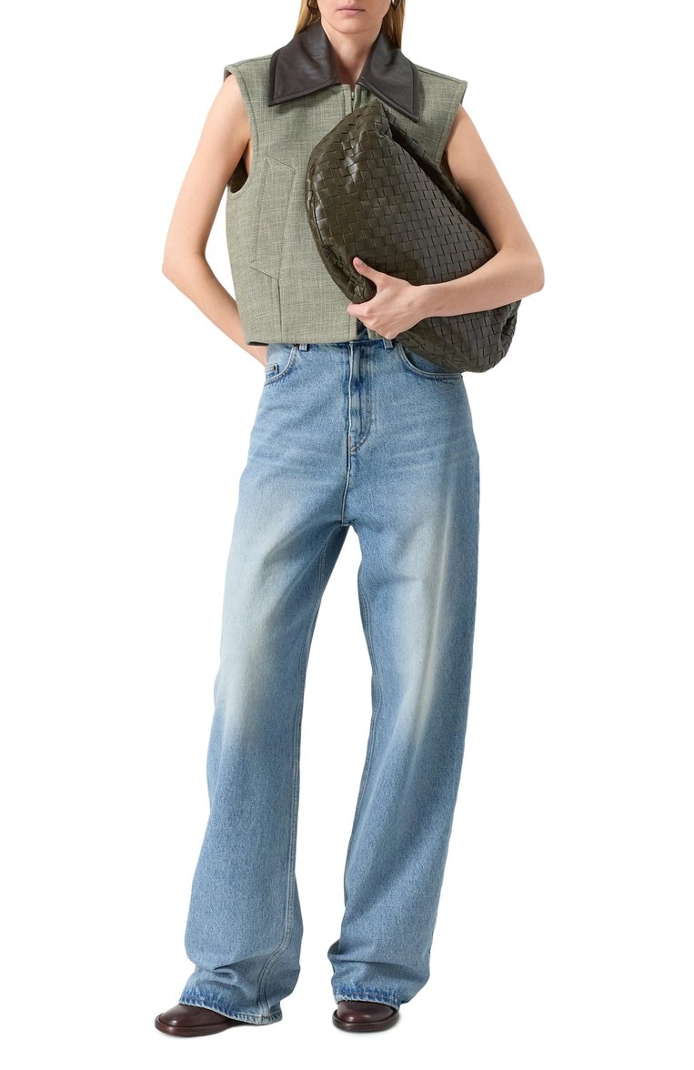 Женская сумка jodie BOTTEGA VENETA хаки цвета, арт. 600261-VCPP0 | Фото 7 (Материал: Натуральная кожа; Размер: large)