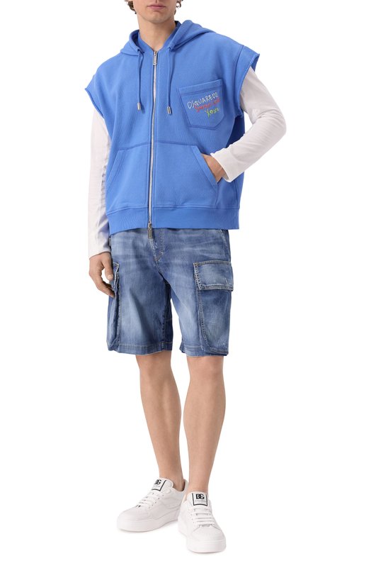 Хлопковая толстовка Dsquared2 S78HG0028/S25140 Синий  S78HG0028/S25140 Фото 2