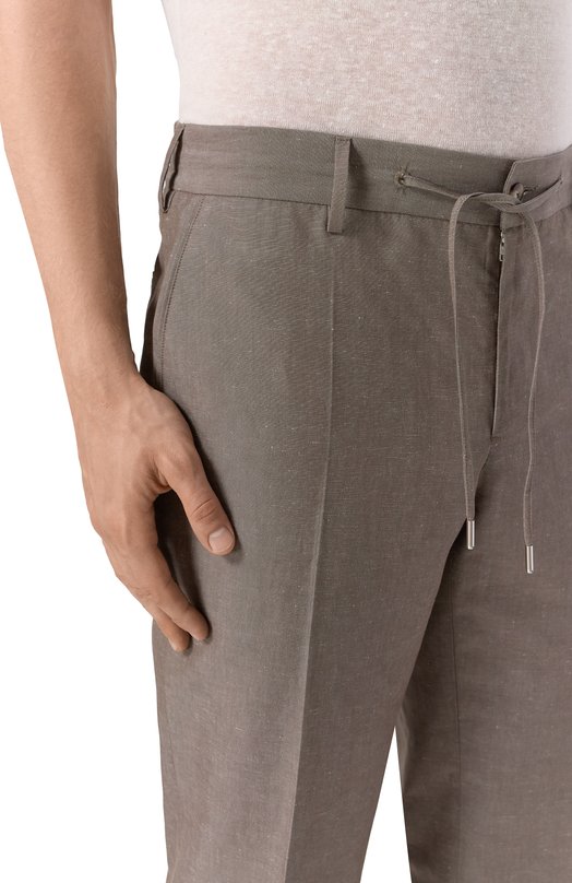 Брюки из хлопка и льна MVST MKATTY22/802 Коричневый  MKATTY22/802 Фото 5