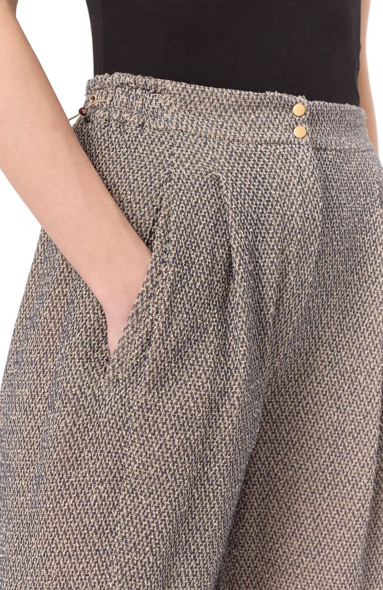 Женские хлопковые брюки GIORGIO ARMANI темно-серого цвета, арт. GW001072/AF15058 | Фото 5 (Длина (брюки, джинсы): Укороченные; Материал внешний: Хлопок; Женское Кросс-КТ: Брюки-одежда; Стили: Классический; Кросс-КТ: костюм; Силуэт Ж (брюки и джинсы): Джоггеры)