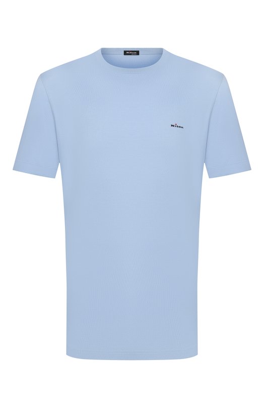 Хлопковая футболка Kiton UMK0891 Голубой UMK0891
