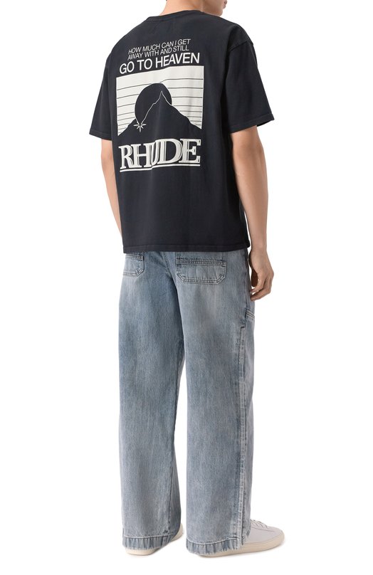 Хлопковая футболка Rhude RHPS26TT07012 Чёрный  RHPS26TT07012 Фото 2