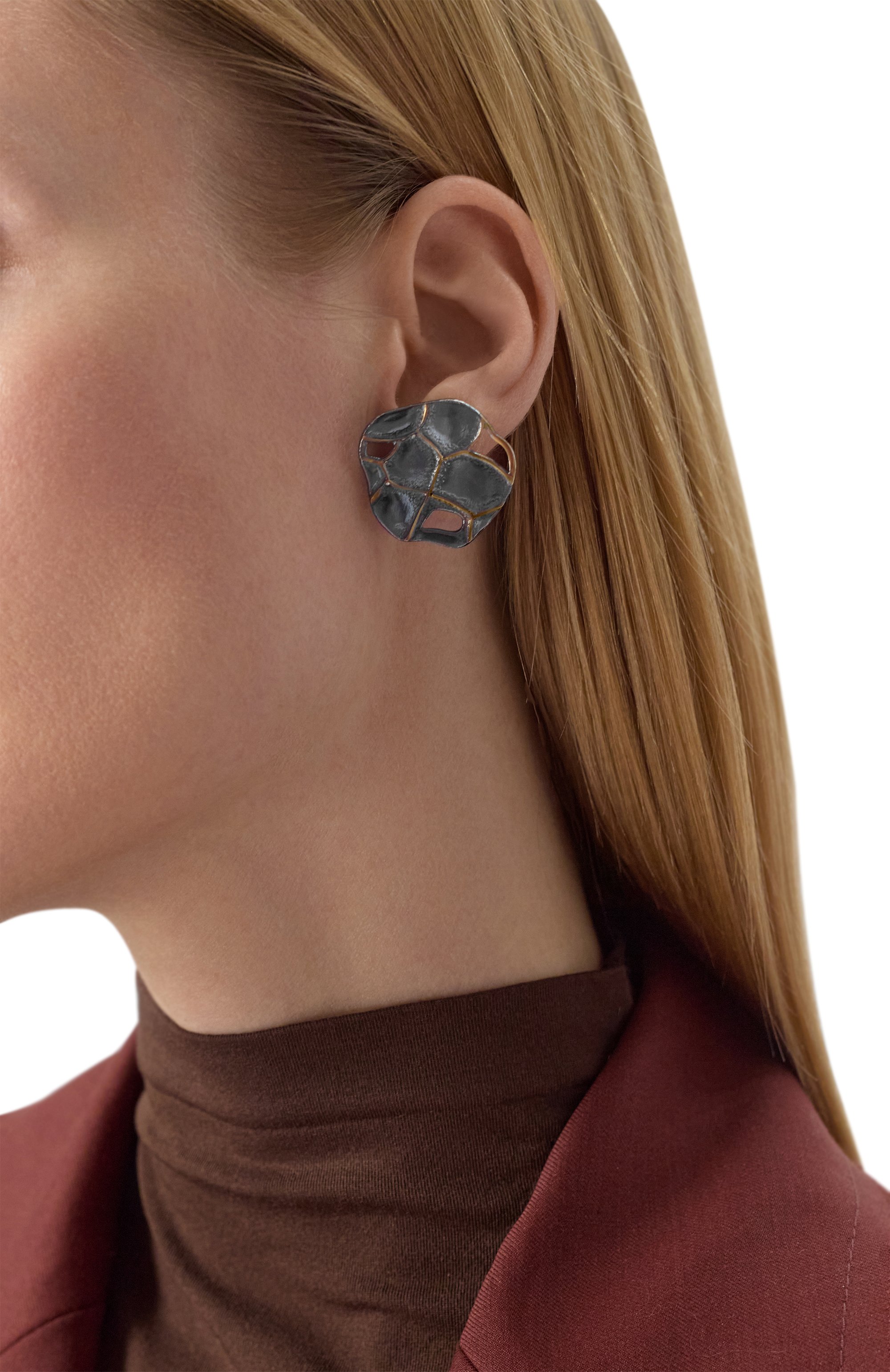 Серьги-пусеты кожа змеи MIDGARD PARIS, арт. 5827B, фото 2