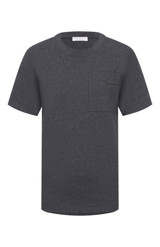 Хлопковая футболка Brunello Cucinelli MPT81EC710 Серый MPT81EC710