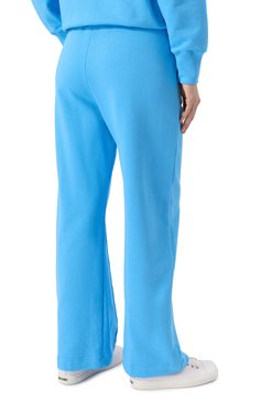 Женские хлопковые брюки MSGM голубого цвета, арт. 3841MDP78/257000 | Фото 4 (Драгоценные камни: Проставлено; Материал сплава: Проставлено; Длина (брюки, джинсы): Стандартные; Женское Кросс-КТ: Брюки-одежда; Силуэт Ж (брюки и джинсы): Широкие; Стили: Спорт-шик; Материал внешний: Хлопок)