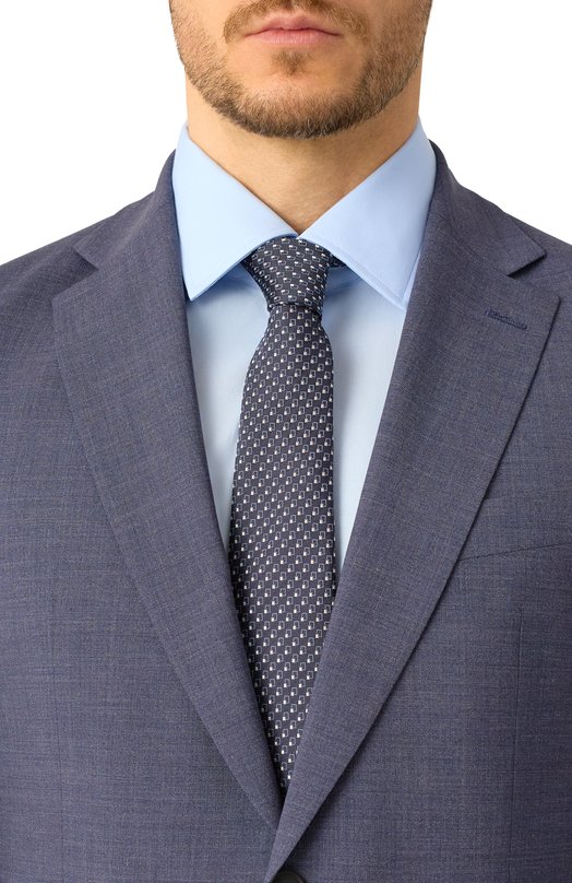 Шелковый галстук Canali 18/HJ04185 Синий  18/HJ04185 Фото 2