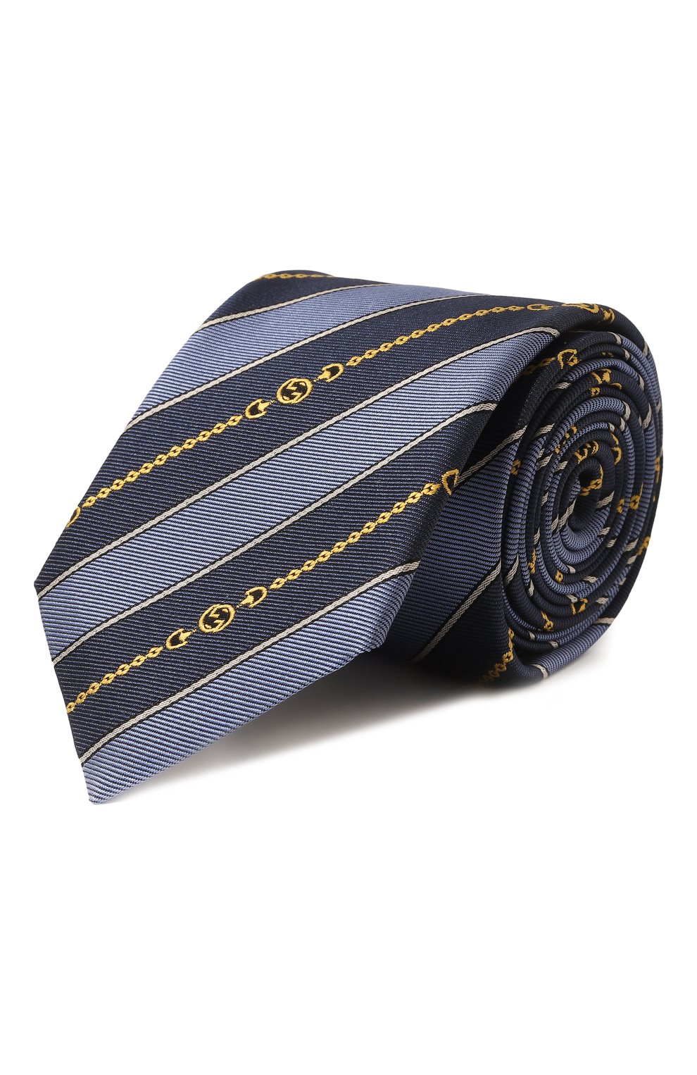 Шелковый галстук GUCCI синего цвета по цене 28800 руб., арт. 643929 4E002, фото 1 Шелковый галстук GUCCI, арт. 643929 4E002, фото 1