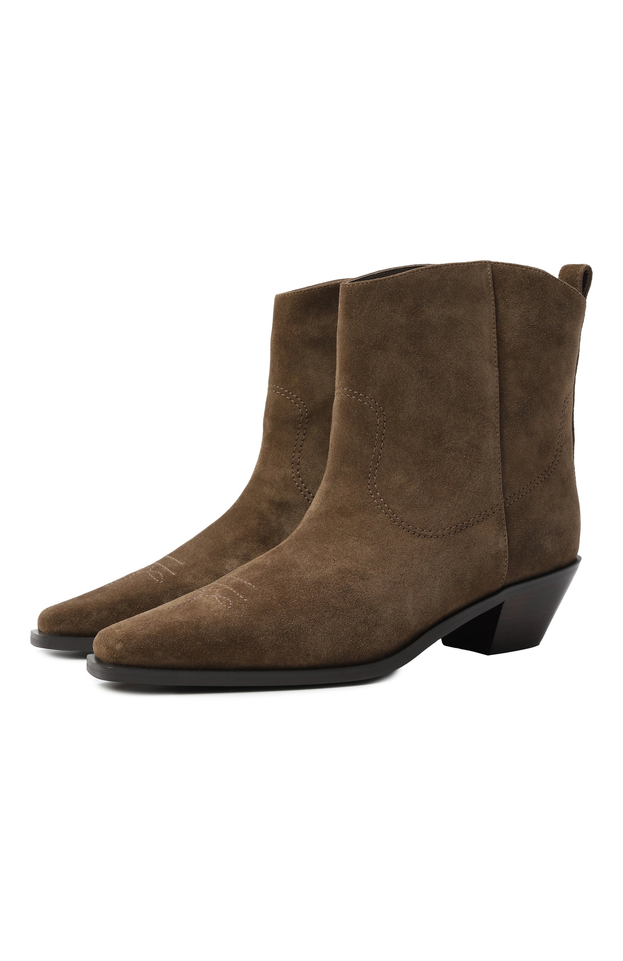 Замшевые казаки 12 STOREEZ коричневого цвета по цене 29000 руб., арт. 128487, фото 1 Замшевые казаки 12 STOREEZ, арт. 128487, фото 1