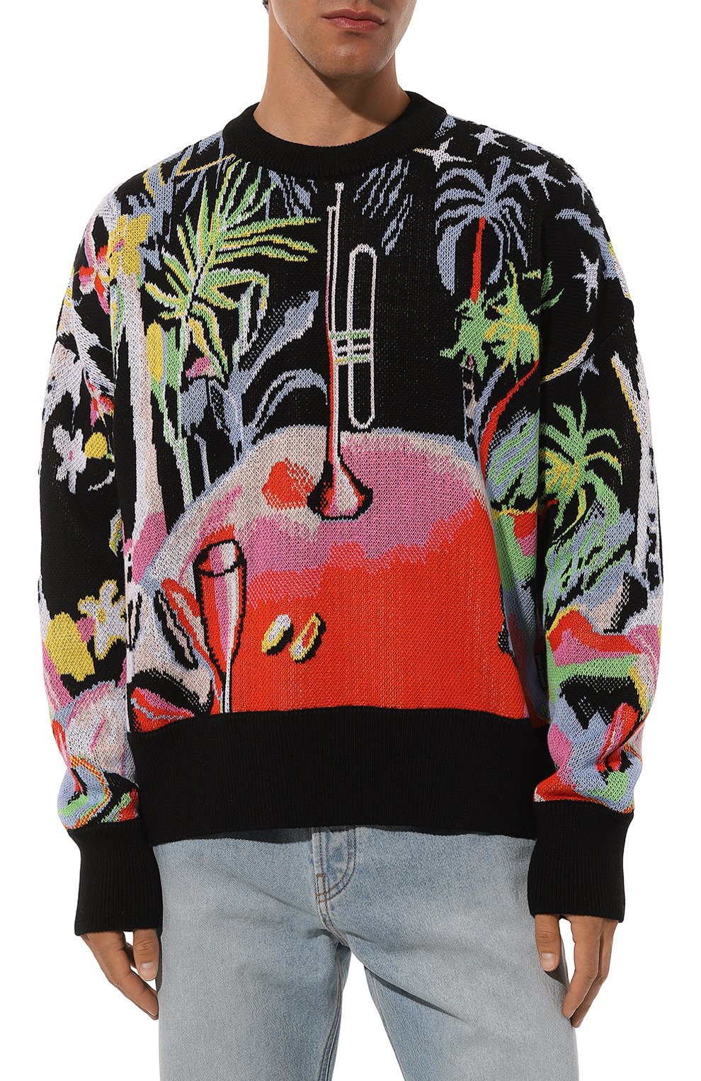 Свитер из хлопка и шерсти PALM ANGELS, арт. PMHE053E23KNI0031084, фото 3