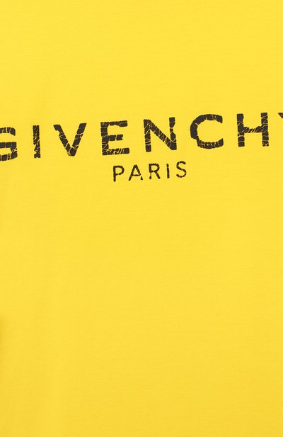 Хлопковая футболка GIVENCHY желтого цвета по цене 12150 руб., арт. H25H47, фото 3 Хлопковая футболка GIVENCHY, арт. H25H47, фото 3