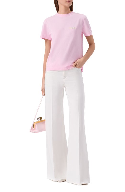 Хлопковая футболка Jacquemus 25HTSW00550/AJ00029 Розовый  25HTSW00550/AJ00029 Фото 2