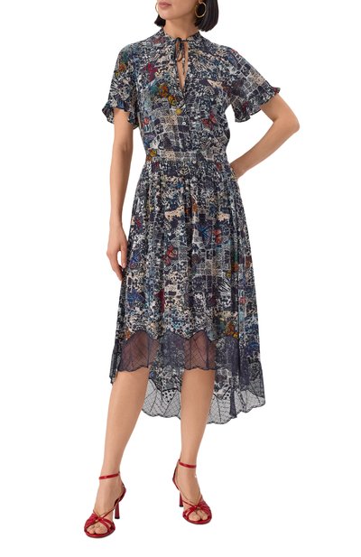 Блузка из вискозы ZADIG AND VOLTAIRE синего цвета по цене 26350 руб., арт. WWT001984, фото 2 Блузка из вискозы ZADIG AND VOLTAIRE, арт. WWT001984, фото 2