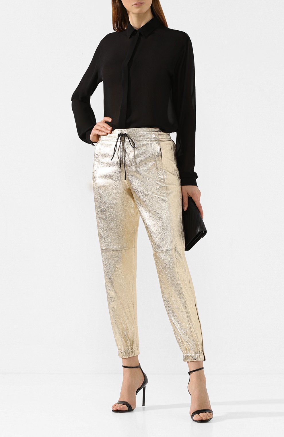 Шелковая рубашка SAINT LAURENT черного цвета по цене 83950 руб., арт. 512192/Y059R, фото 2 Шелковая рубашка SAINT LAURENT, арт. 512192/Y059R, фото 2