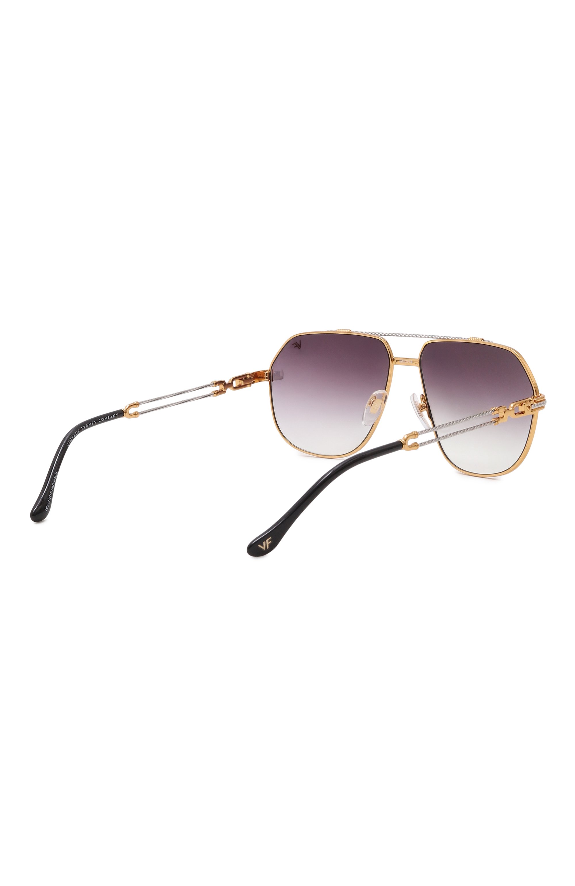 Солнцезащитные очки VINTAGE FRAMES, арт. B0SS D0UBLE R0PE 18KT TW0-T0NE G0LD/CHARC0AL, фото 5