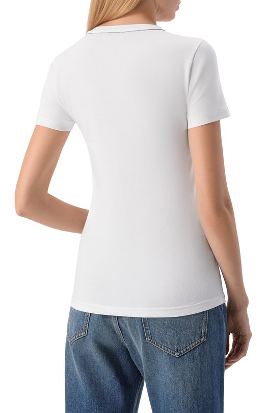 Хлопковая футболка Brunello Cucinelli M0T18B0170 Белый  M0T18B0170 Фото 4