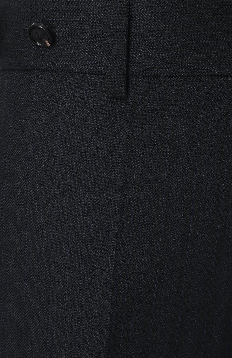 Женские шерстяные брюки BOTTEGA VENETA темно-синего цвета, арт. 816188/V36K0 | Фото 6 (Материал сплава: Проставлено; Длина (брюки, джинсы): Удлиненные; Драгоценные камни: Проставлено; Материал внешни�й: Шерсть; Женское Кросс-КТ: Брюки-одежда; Стили: Классический; Силуэт Ж (брюки и джинсы): Прямые; Кросс-КТ: костюм)