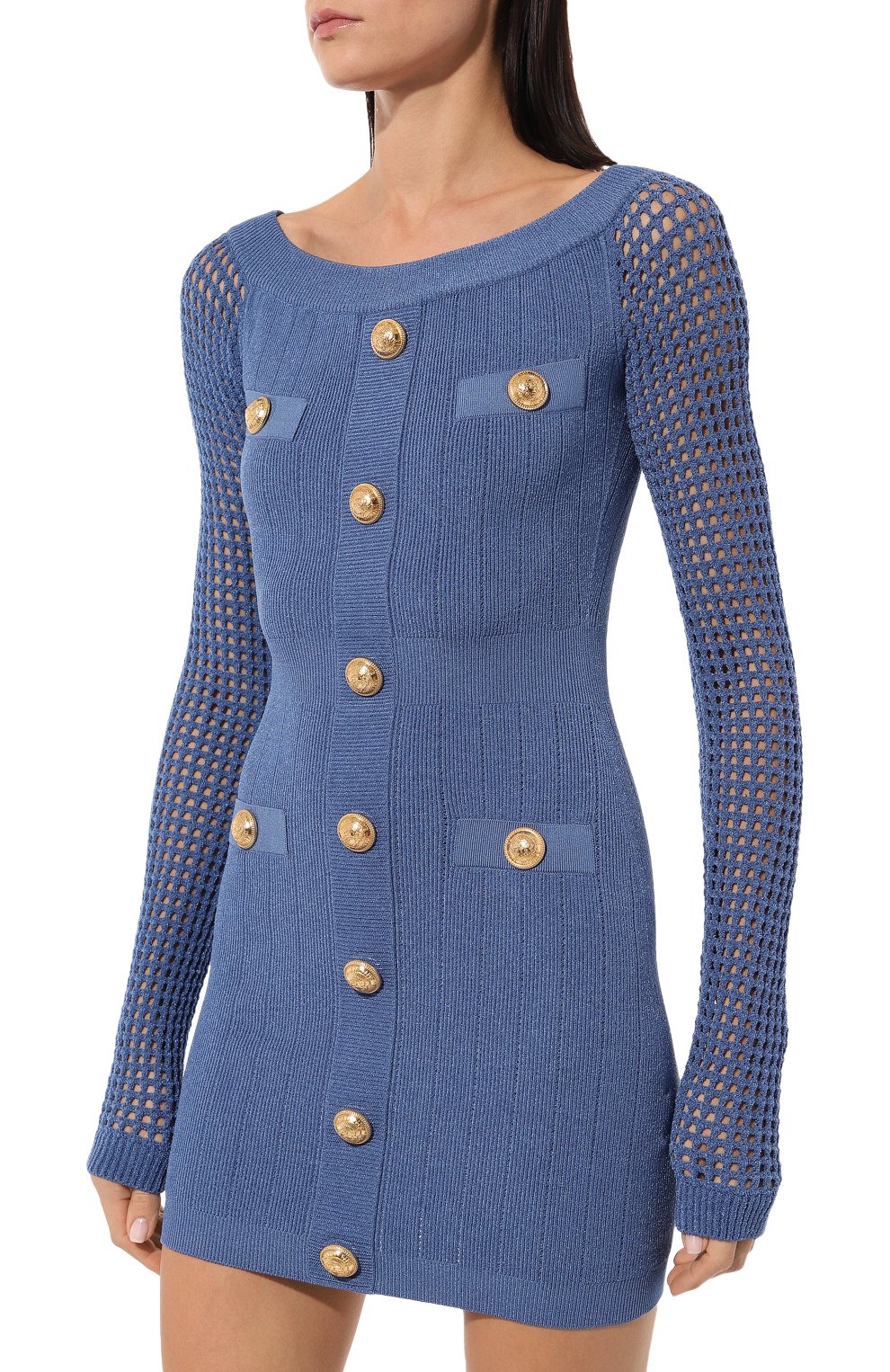 Платье из вискозы BALMAIN, арт. AF0R8398KE17, фото 3