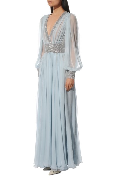 Платье DOLCE & GABBANA голубого цвета по цене 842500 руб., арт. F6AAFZ/FU1UR, фото 3 Платье DOLCE & GABBANA, арт. F6AAFZ/FU1UR, фото 3