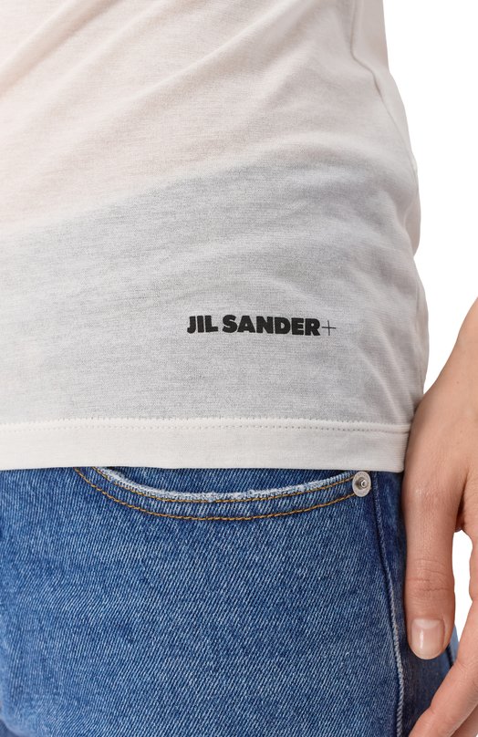 Хлопковая футболка Jil Sander J40GC0146/J45031 Белый  J40GC0146/J45031 Фото 5