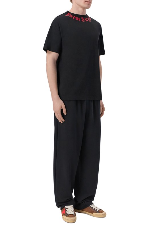 Хлопковая футболка Palm Angels PMAA109S26JER008 Чёрный  PMAA109S26JER008 Фото 2