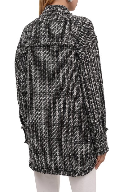 Хлопковая рубашка MSGM темно-серого цвета по цене 46350 руб., арт. 3141MDE18 217624, фото 4 Хлопковая рубашка MSGM, арт. 3141MDE18 217624, фото 4