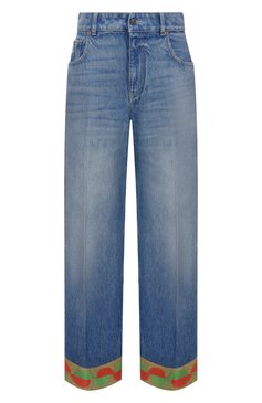 Женские джинсы VALENTINO голубого цвета, арт. 6B3DD18U94U | Фото 1 (Длина (брюки, джинсы): Стандартные; Материал внешний: Деним, Хлопок; Детали: Нашивки, Делаве; Кросс-КТ: Деним; Силуэт Ж (брюки и джинсы): Широкие; Стили: Кэжуэл; Автоматизация состава: Проставлено; Автоматизация ТО: Проставлено)