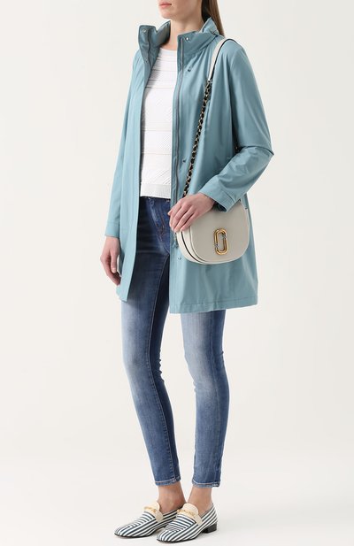 Плащ с кожаной отделкой и воротником-стойкой LORO PIANA, арт. FAG1366, фото 2