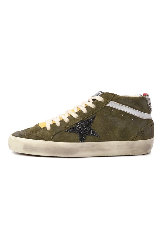 Замшевые кеды Mid Star Golden Goose Deluxe Brand GWF00122.F003228 Хаки  GWF00122.F003228 Фото 4