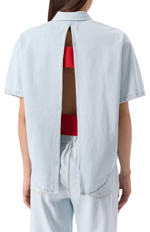 Джинсовая рубашка MSGM 3842MDE230L 257238/257238 Голубой  3842MDE230L 257238/257238 Фото 4