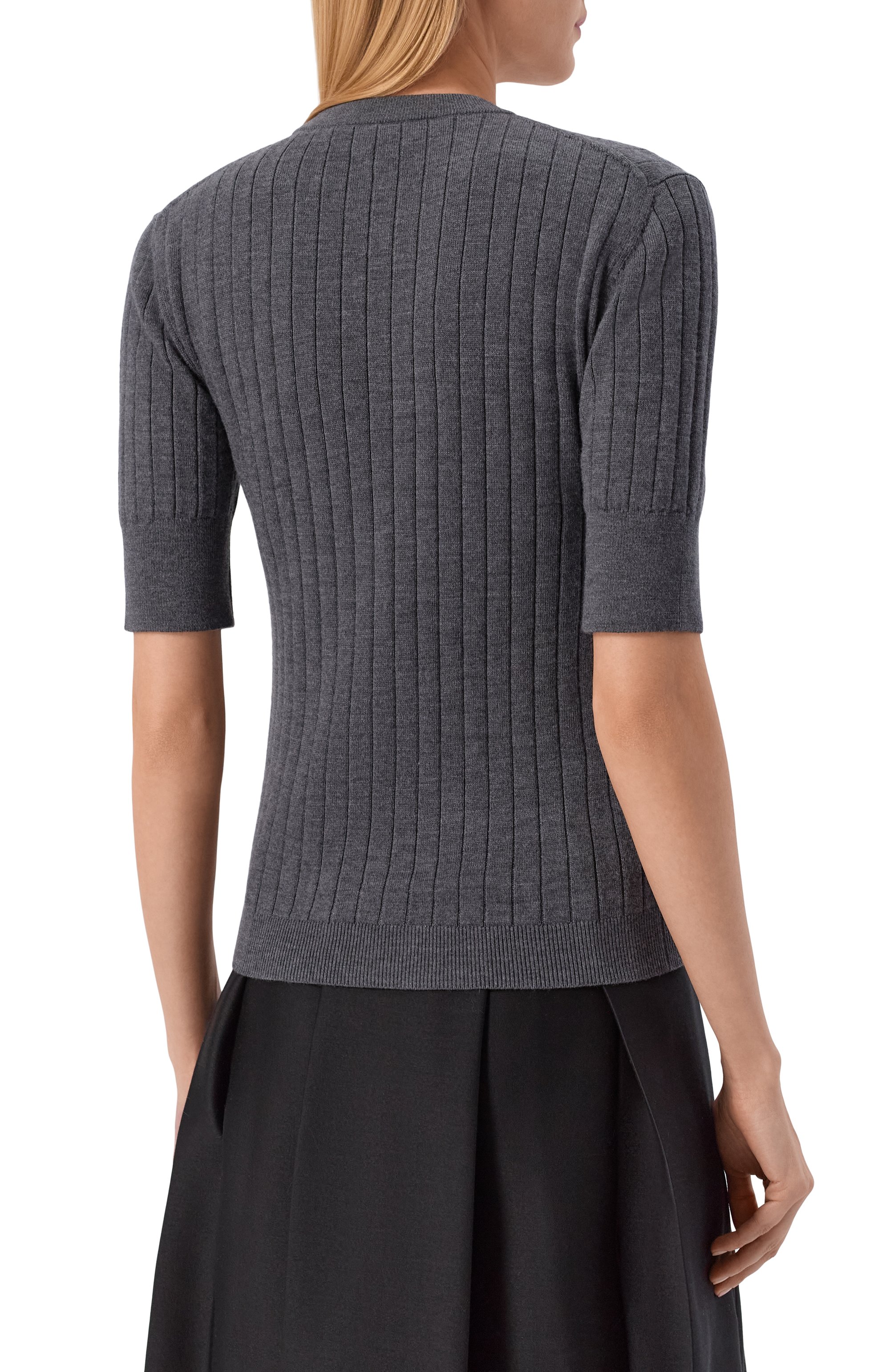 Шерстяной пуловер BOTTEGA VENETA серого цвета по цене 146500 руб., арт. 835467/V5L70, фото 4 Шерстяной пуловер BOTTEGA VENETA, арт. 835467/V5L70, фото 4