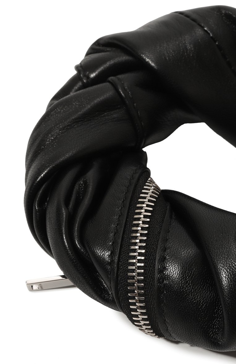 Женский клатч bracelet JIL SANDER черного цвета, арт. J08WF0011/P5388 | Фото 3 (Материал: Натуральная кожа; Драгоценные камни: Проставлено; Ошибки технического описания: Нет высоты; Размер: mini; Материал сплава: Проставлено; Женское Кросс-КТ: Клатч-клатчи, Вечерняя сумка)