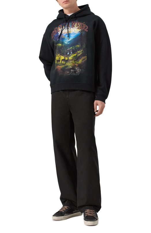 Хлопковое худи Dsquared2 S74GU0899/S25516 Чёрный  S74GU0899/S25516 Фото 2