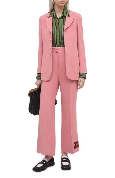 Жакет из вискозы GUCCI розового цвета по цене 194500 руб., арт. 643294/ZKR01, фото 2 Жакет из вискозы GUCCI, арт. 643294/ZKR01, фото 2